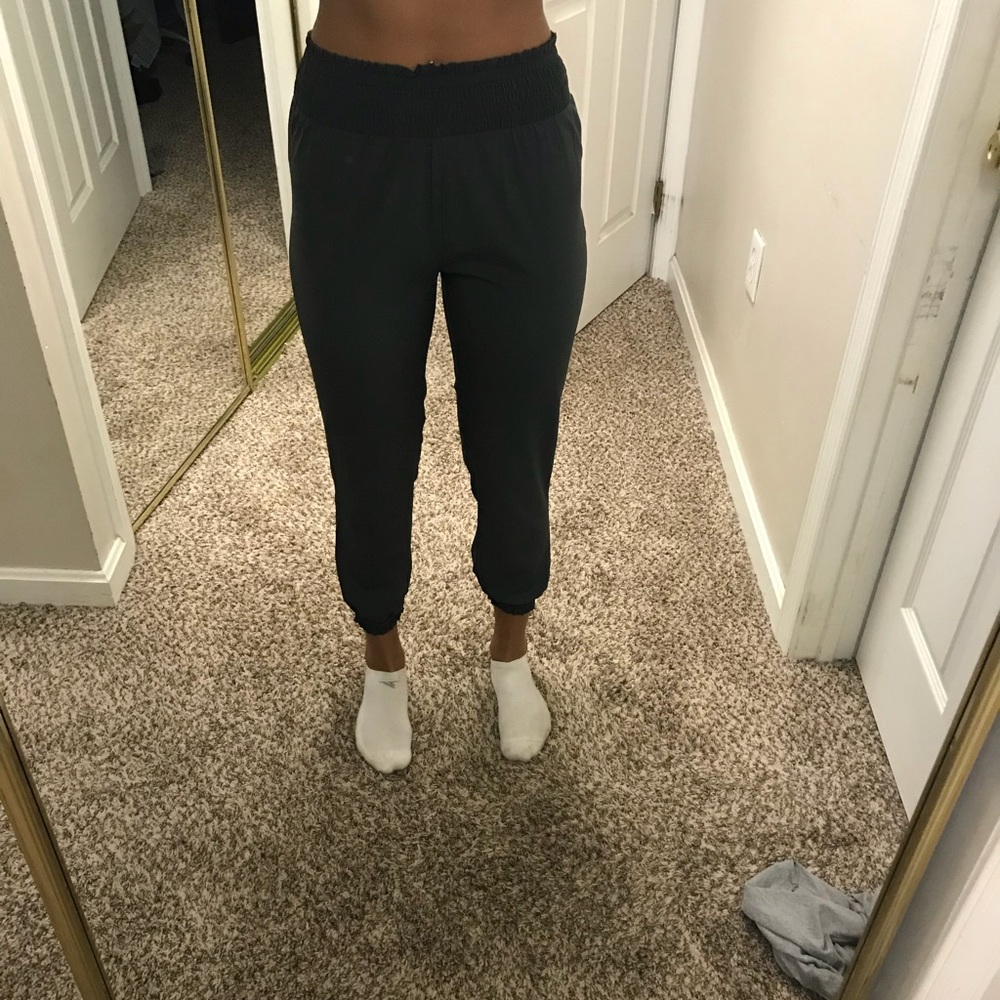 Gray silk fun pants